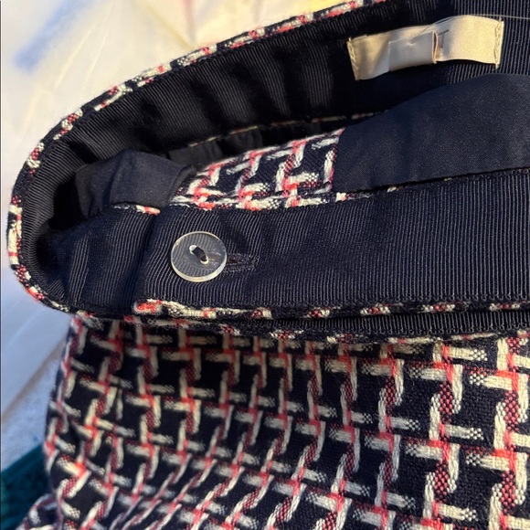 LOFT Tweed Wrap Skirt in Navy and Pink 8P - Picture 5 of 7